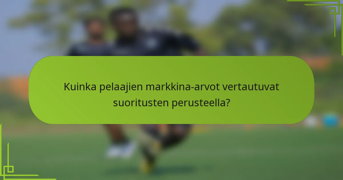 Kuinka pelaajien markkina-arvot vertautuvat suoritusten perusteella?